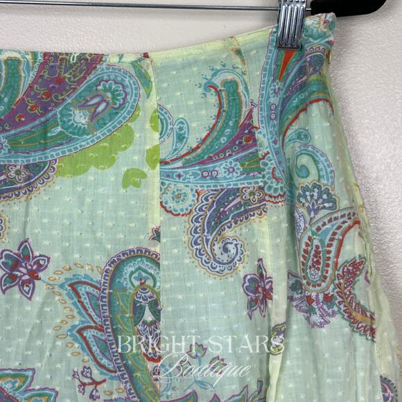 Rare Green Paisley Skirt ASO Marissa Cooper The OC Summer A-Line Colorful - Picture 9 of 9